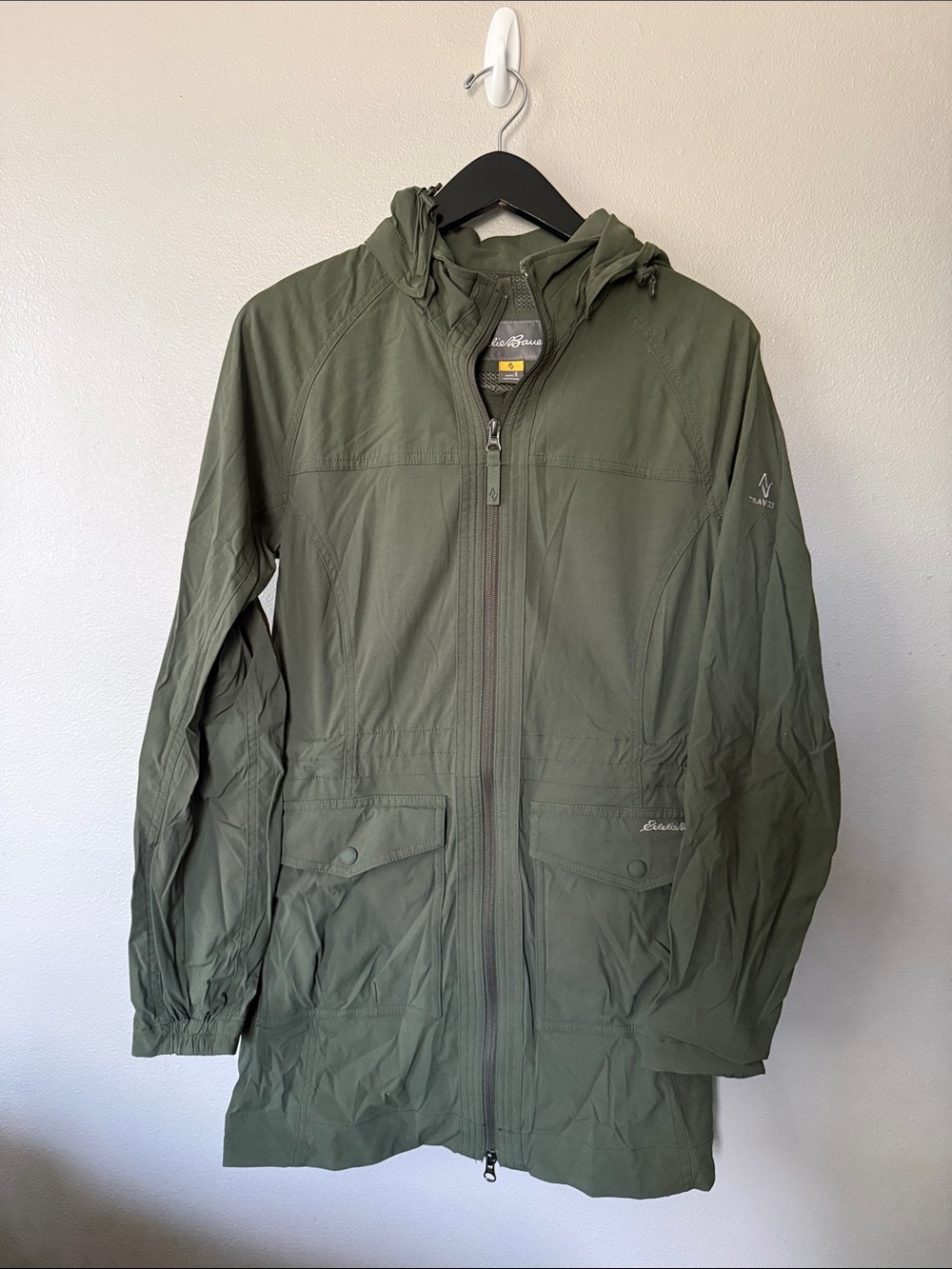 Eddie Bauer Women’s Utility Rain Jacket Olive Green Size Small